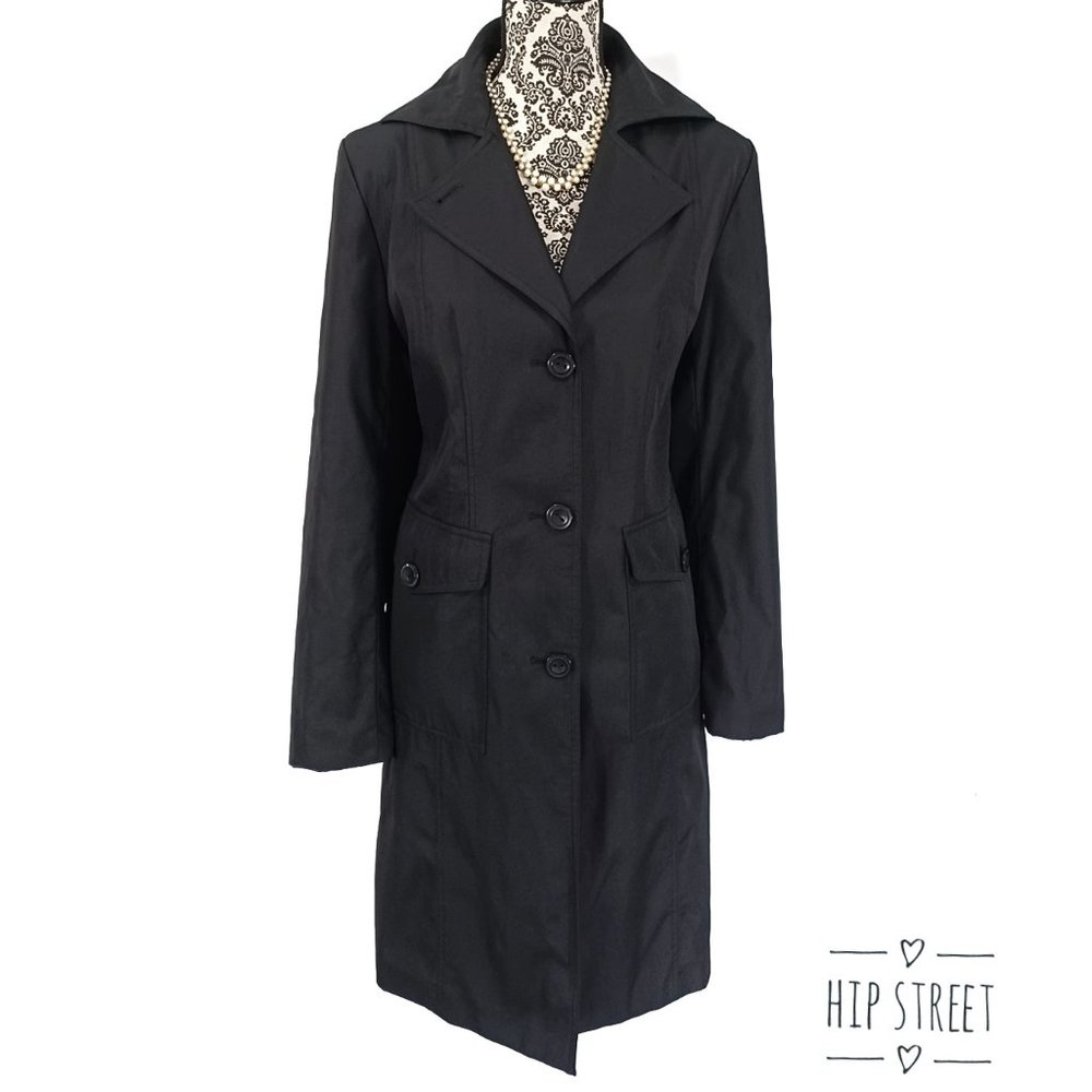 CALVIN KLEIN Button Front All Weather Coat L NWOT